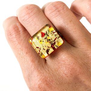 Adjustable Murano Glass Ring